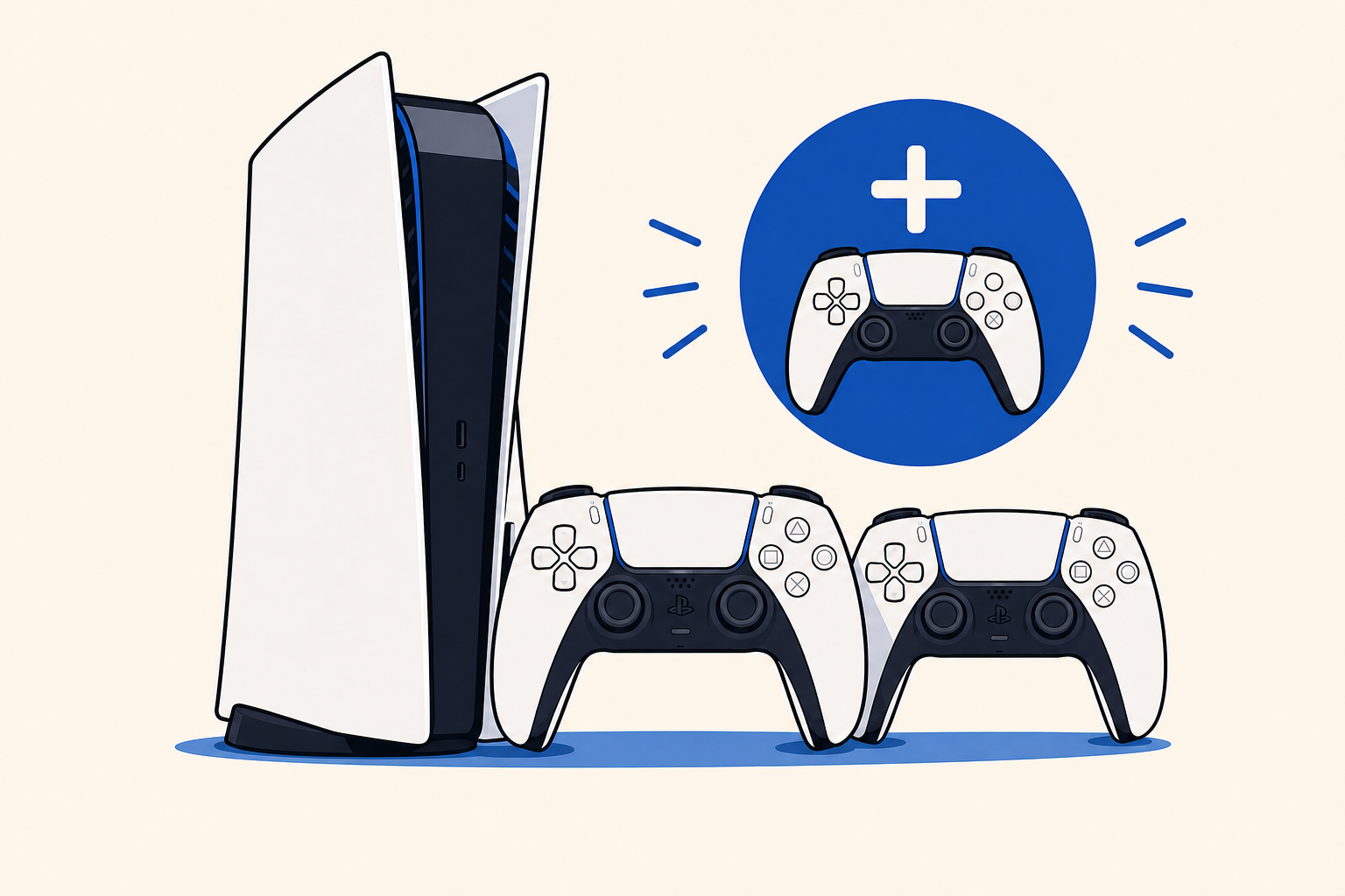 Ilustración de Sony ofrece una PS5 reacondicionada con un segundo control por 19 dólares en EE. UU.